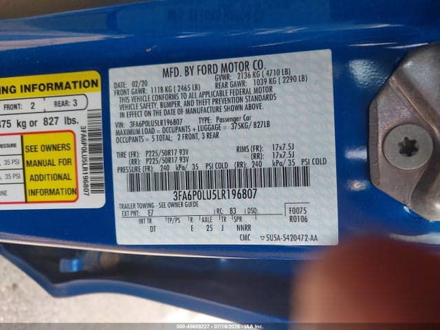 2020 FORD FUSION HYBRID SE 9
