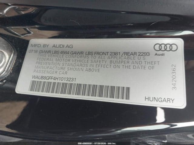2017 AUDI A3 PREMIUM 9