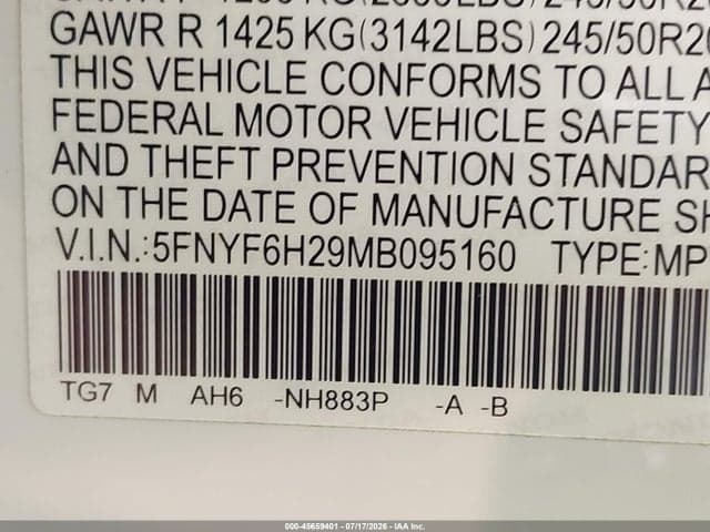 2021 HONDA PILOT AWD SPECIAL EDITION 9