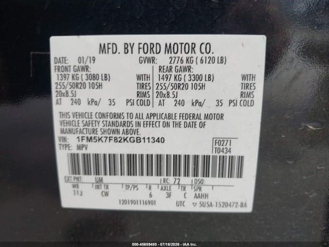 2019 FORD EXPLORER LIMITED 9