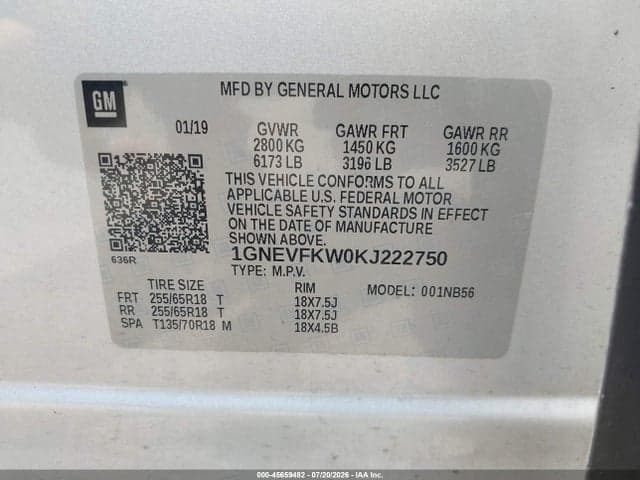 2019 CHEVROLET TRAVERSE LS 9