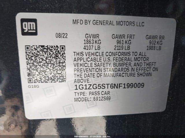 2022 CHEVROLET MALIBU FWD RS 9