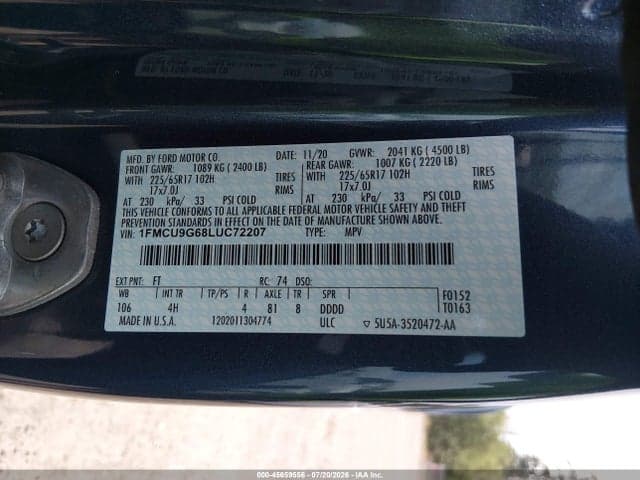 2020 FORD ESCAPE SE 9