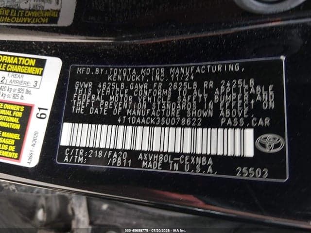 2025 TOYOTA CAMRY LE 9