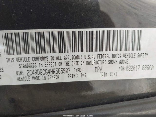 2017 DODGE GRAND CARAVAN SXT 9