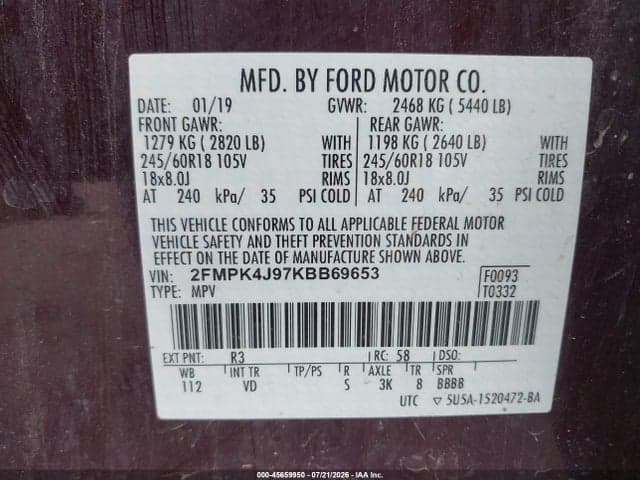 2019 FORD EDGE SEL 9