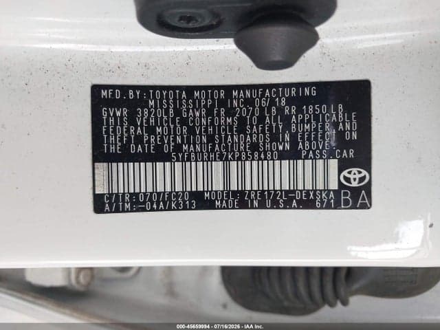 2019 TOYOTA COROLLA SE 9