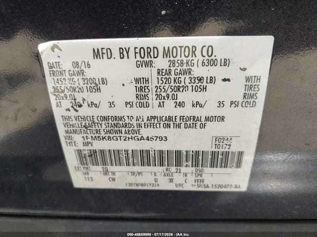 2017 FORD EXPLORER SPORT 9