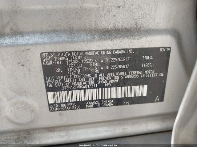 2019 TOYOTA RAV4 LE 9