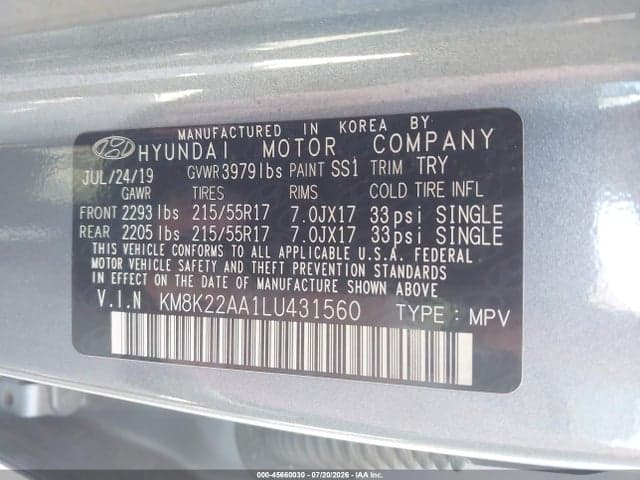 2020 HYUNDAI KONA SEL 9