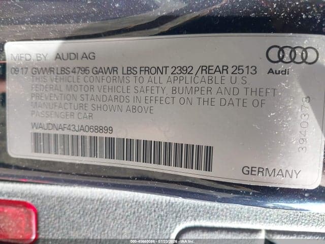 2018 AUDI A4 2.0T PREMIUM/2.0T TECH PREMIUM 9