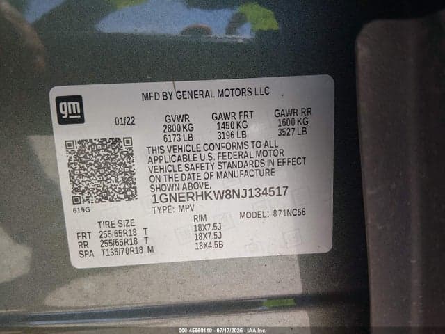 2022 CHEVROLET TRAVERSE FWD LT LEATHER 9