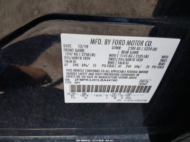 2020 FORD EDGE SEL/ST LINE 9