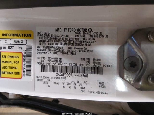 2017 FORD FUSION PLATINUM 9