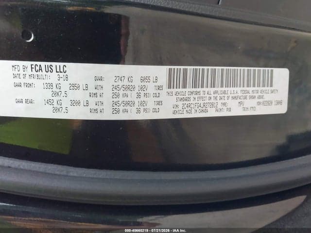2018 CHRYSLER PACIFICA TOURING PLUS 9