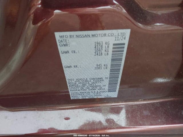 2025 NISSAN ALTIMA SV FWD 9