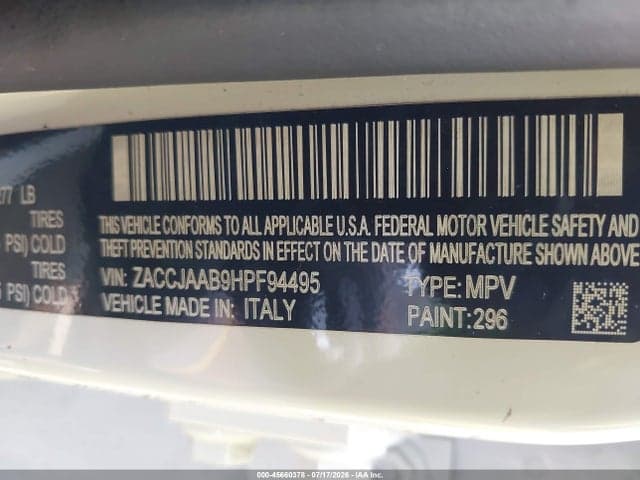 2017 JEEP RENEGADE SPORT 9