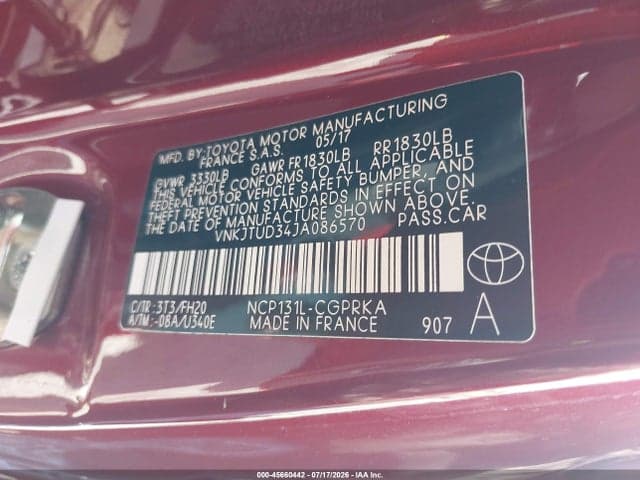 2018 TOYOTA YARIS L 9