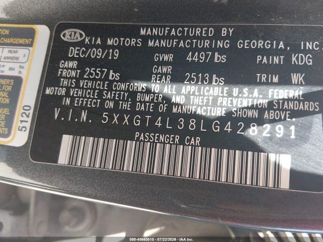 2020 KIA OPTIMA LX 9