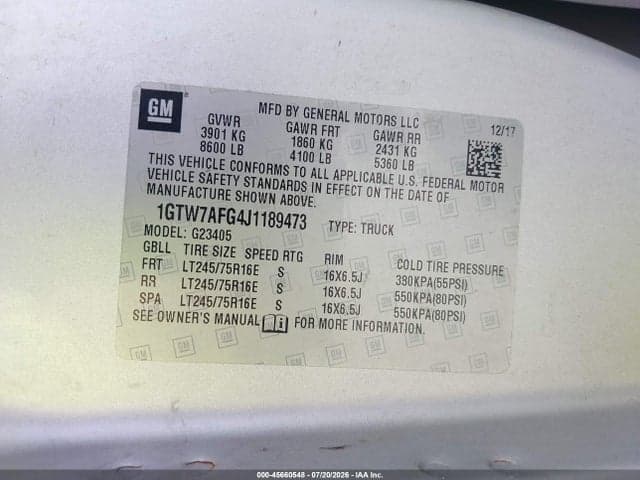 2018 GMC SAVANA 2500 WORK VAN 9