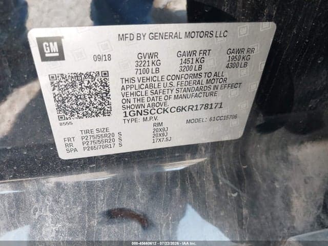 2019 CHEVROLET TAHOE PREMIER 9