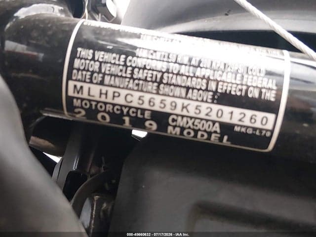 2019 HONDA CMX500 A 10