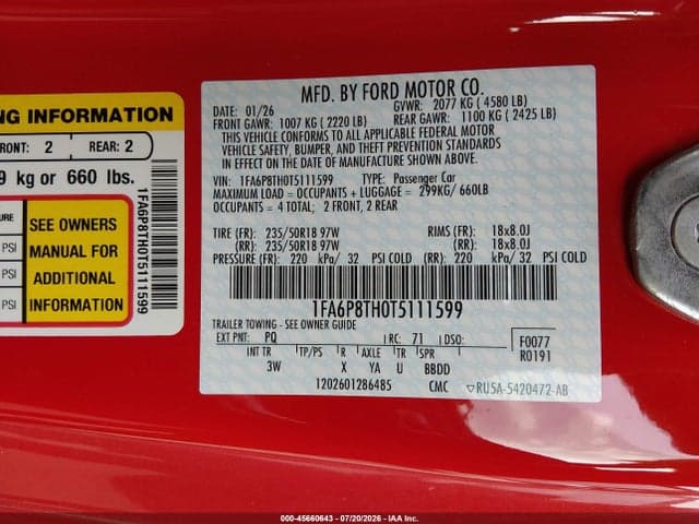 2026 FORD MUSTANG ECOBOOST PREMIUM FASTBACK 9