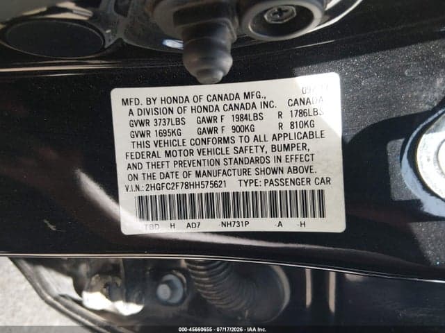 2017 HONDA CIVIC EX 9