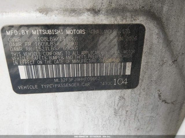 2017 MITSUBISHI MIRAGE G4 ES 9