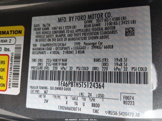 2026 FORD MUSTANG ECOBOOST FASTBACK 9