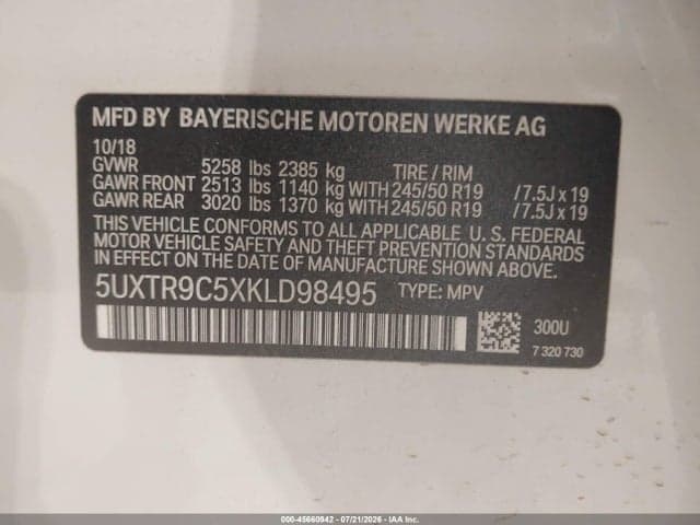 2019 BMW X3 XDRIVE30I 9