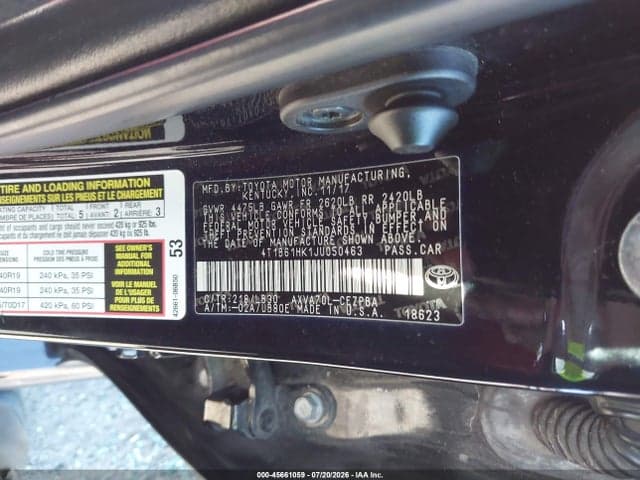 2018 TOYOTA CAMRY XSE 9