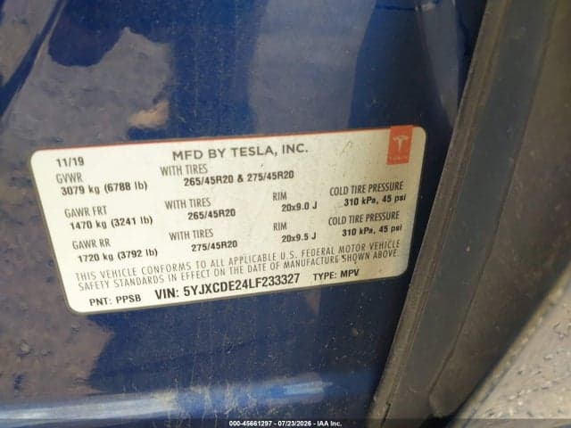 2020 TESLA MODEL X LONG RANGE DUAL MOTOR ALL-WHEEL DRIVE/LONG RANGE PLUS DUAL MOTOR ALL-WHEEL DRIVE 9