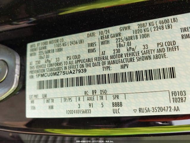 2025 FORD ESCAPE ST-LINE 9