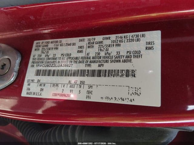 2020 FORD ESCAPE TITANIUM HYBRID 9
