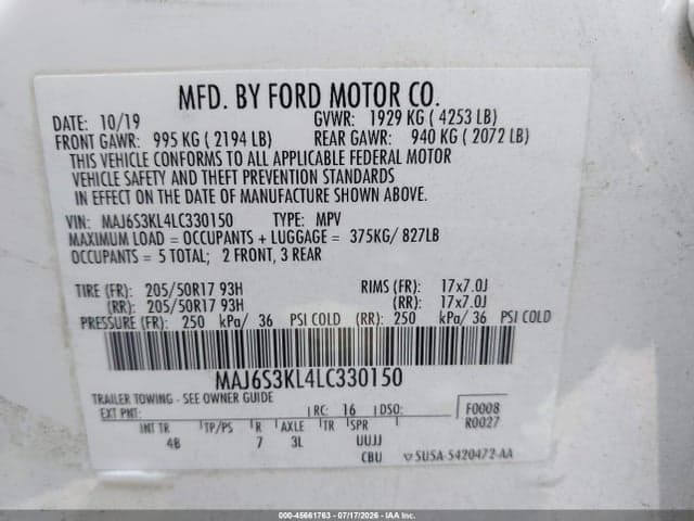 2020 FORD ECOSPORT TITANIUM 9