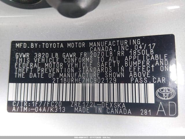 2017 TOYOTA COROLLA SE 9