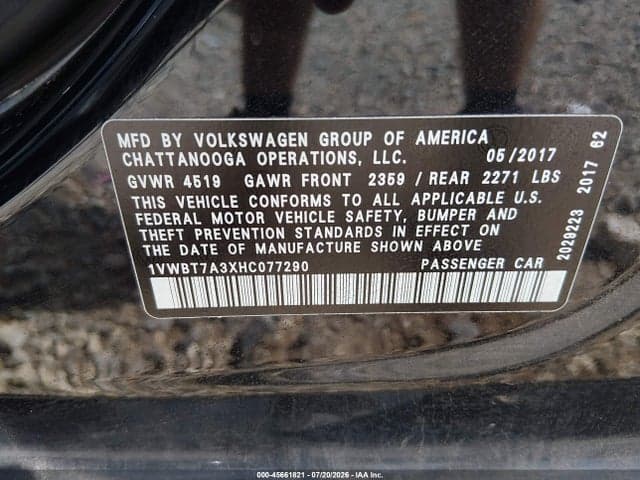 2017 VOLKSWAGEN PASSAT 1.8T SE 9