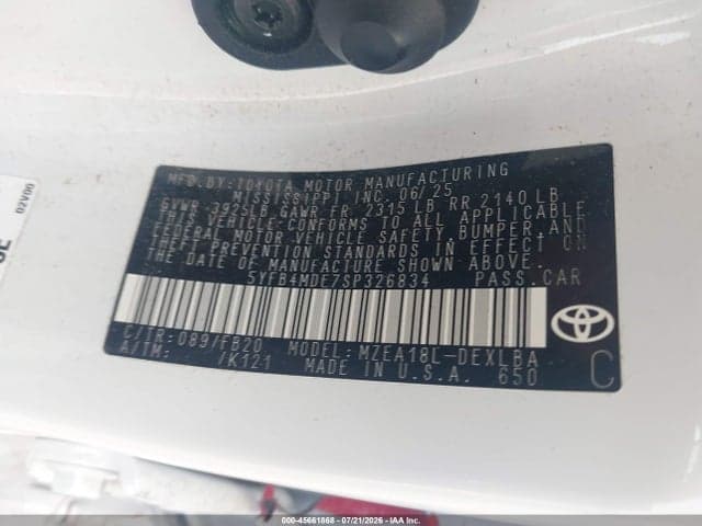 2025 TOYOTA COROLLA LE 9