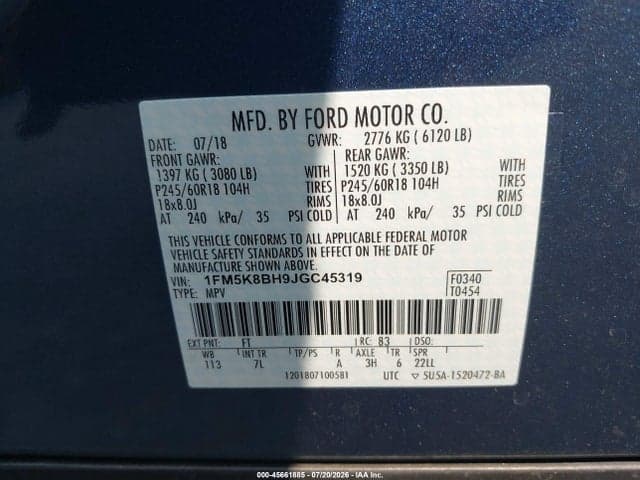 2018 FORD EXPLORER 9