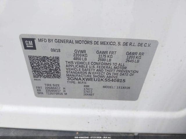 2019 CHEVROLET EQUINOX LT 9