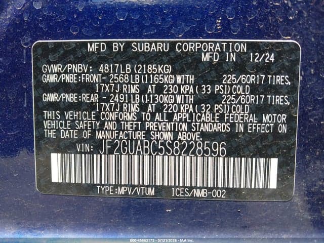 2025 SUBARU CROSSTREK 9