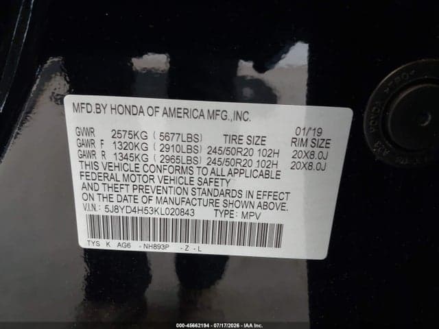 2019 ACURA MDX TECH PKG 9