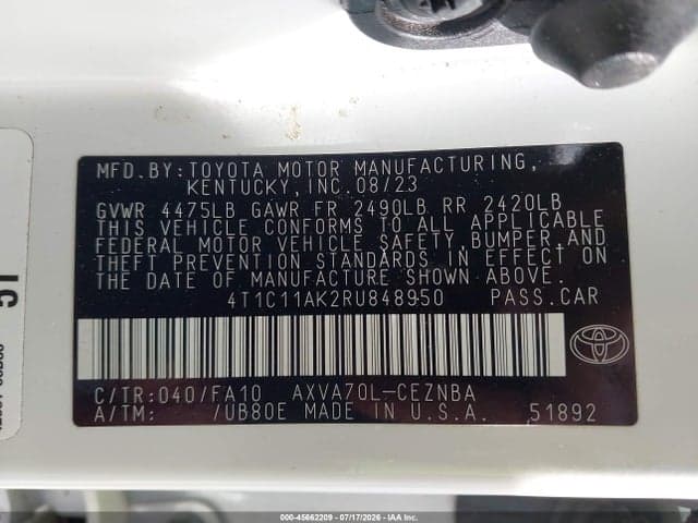 2024 TOYOTA CAMRY LE 9