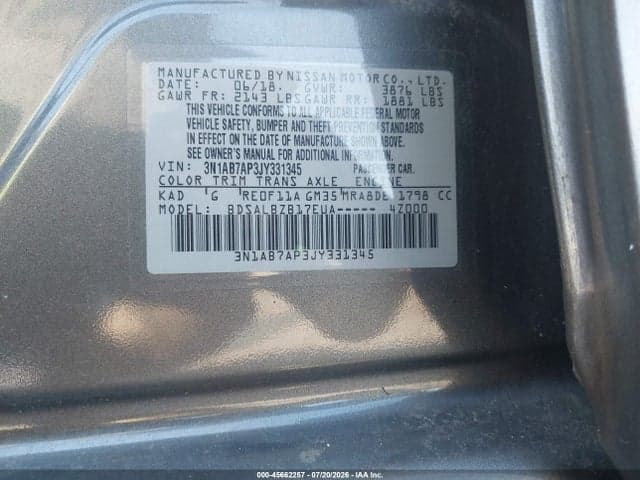 2018 NISSAN SENTRA S 9