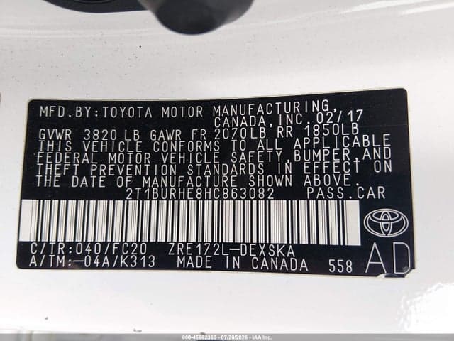 2017 TOYOTA COROLLA SE 9