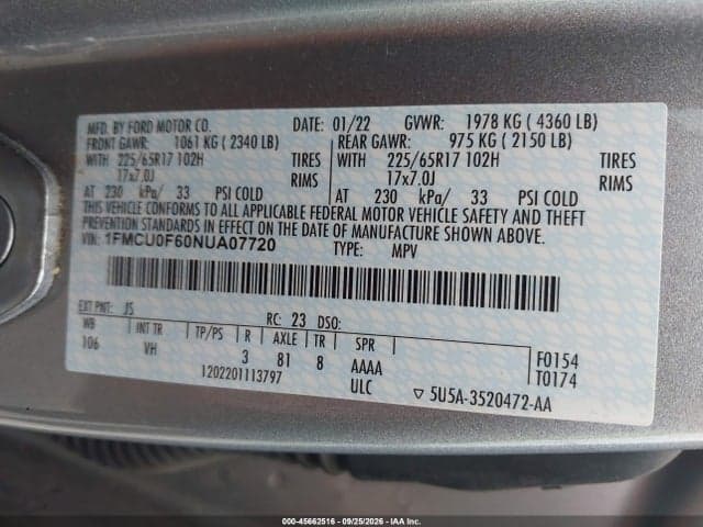 2022 FORD ESCAPE S 9