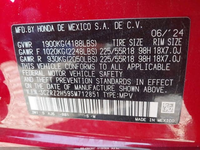 2025 HONDA HR-V AWD SPORT 9