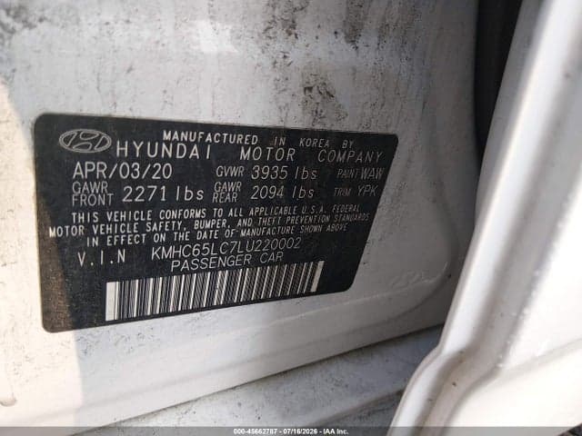 2020 HYUNDAI IONIQ HYBRID BLUE 9