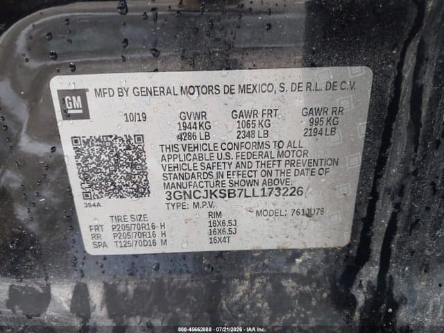 2020 CHEVROLET TRAX FWD LS 9